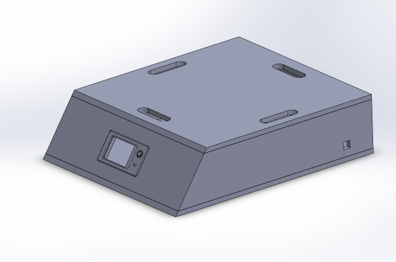 SolidWorks CAD of the analyzer housing with the screen on the front